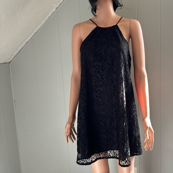 ZARA Black Lace Tank Mini Dress Size Small - Picture 5 of 10